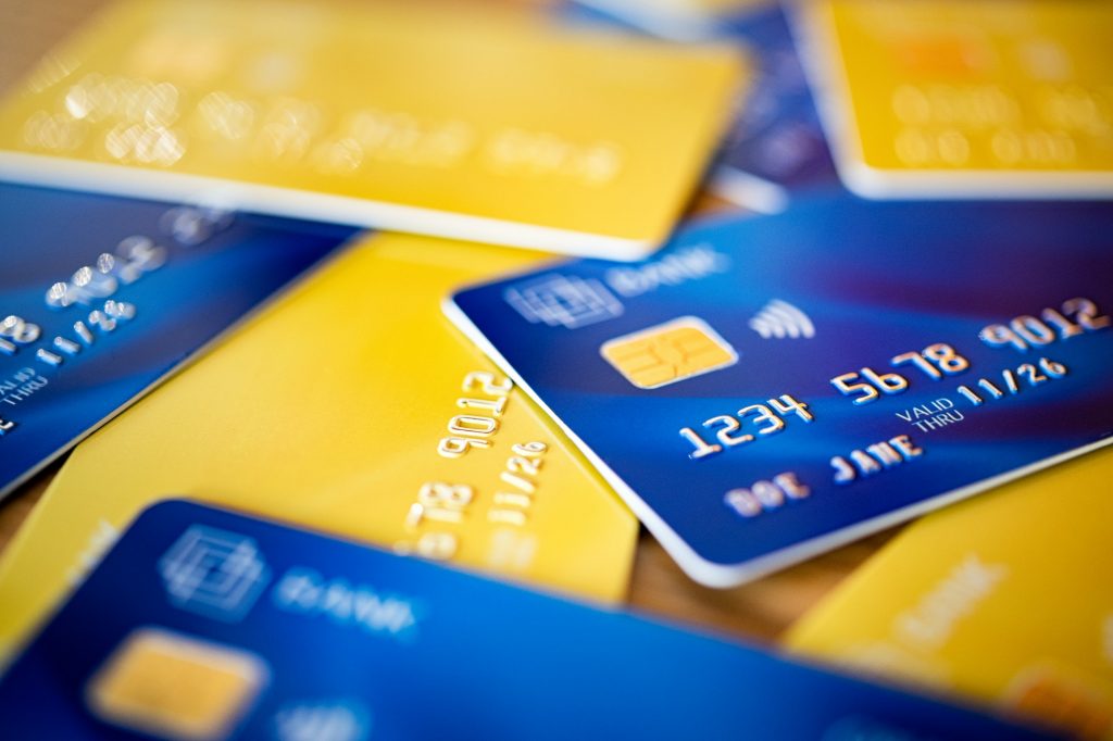 Group of credit cards